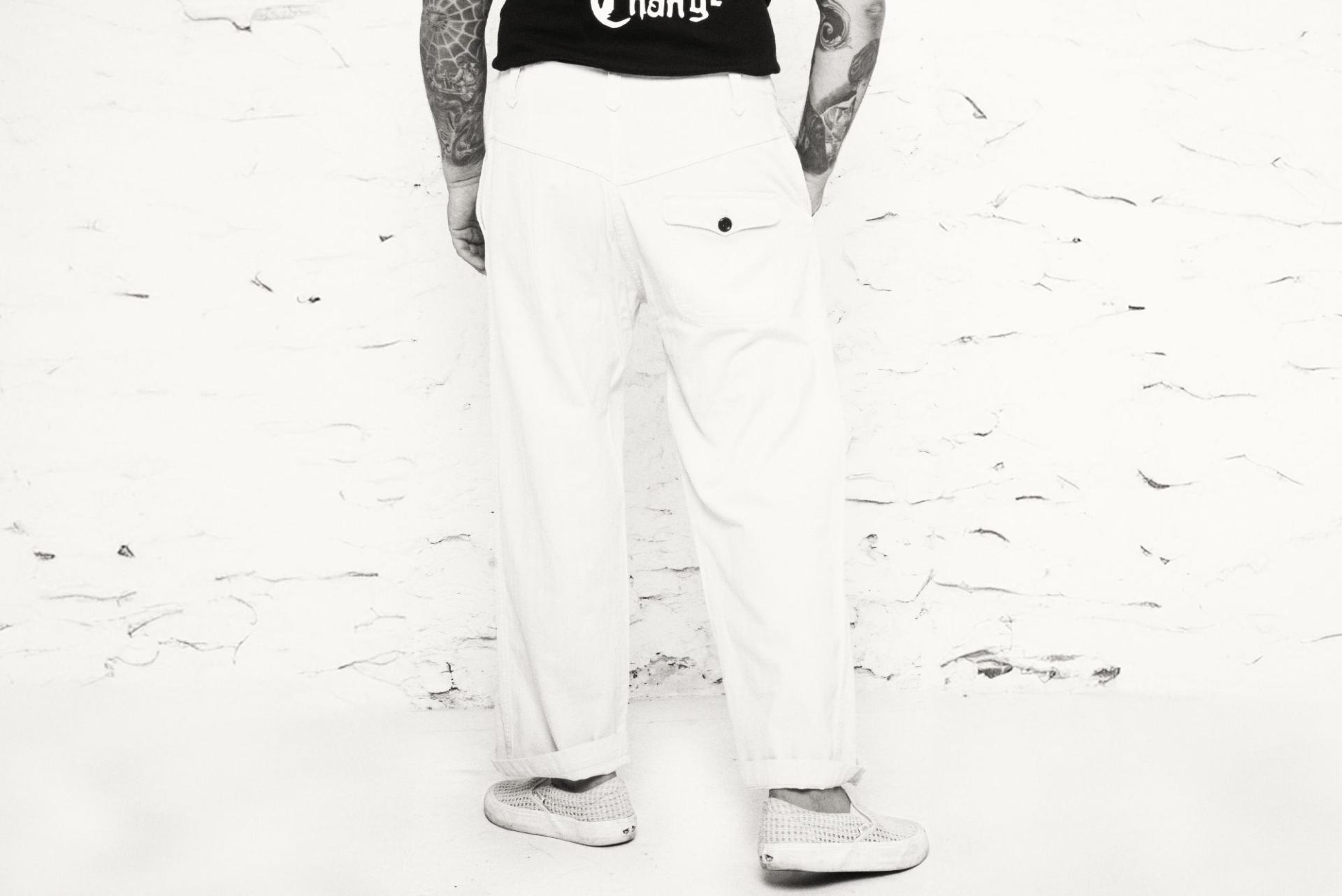„LE NERVI“ Seersucker White – Französische Workwear Hose