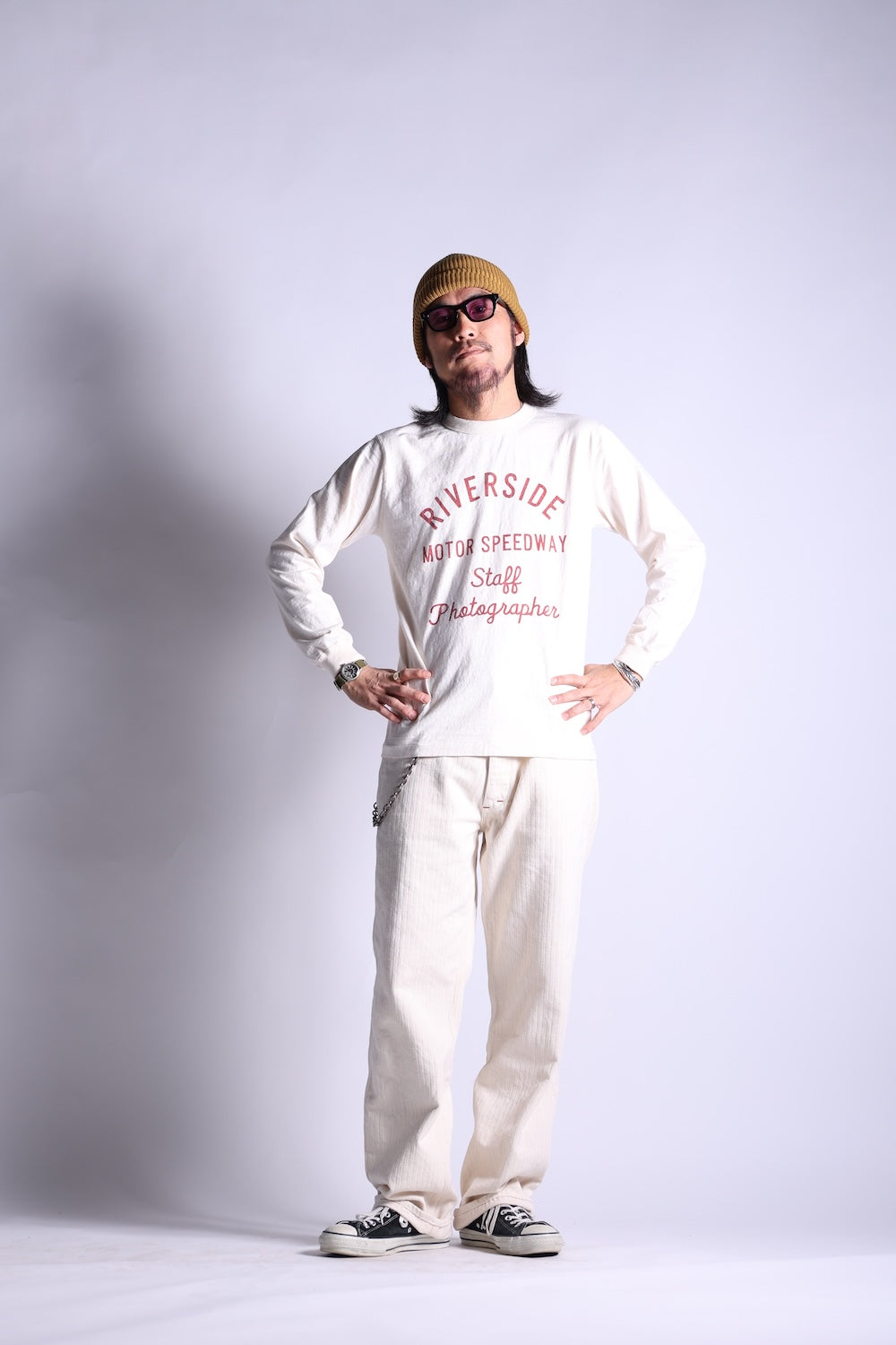 VINTAGE PRINT LONG TEE.26-02 VINTAGE CREAM