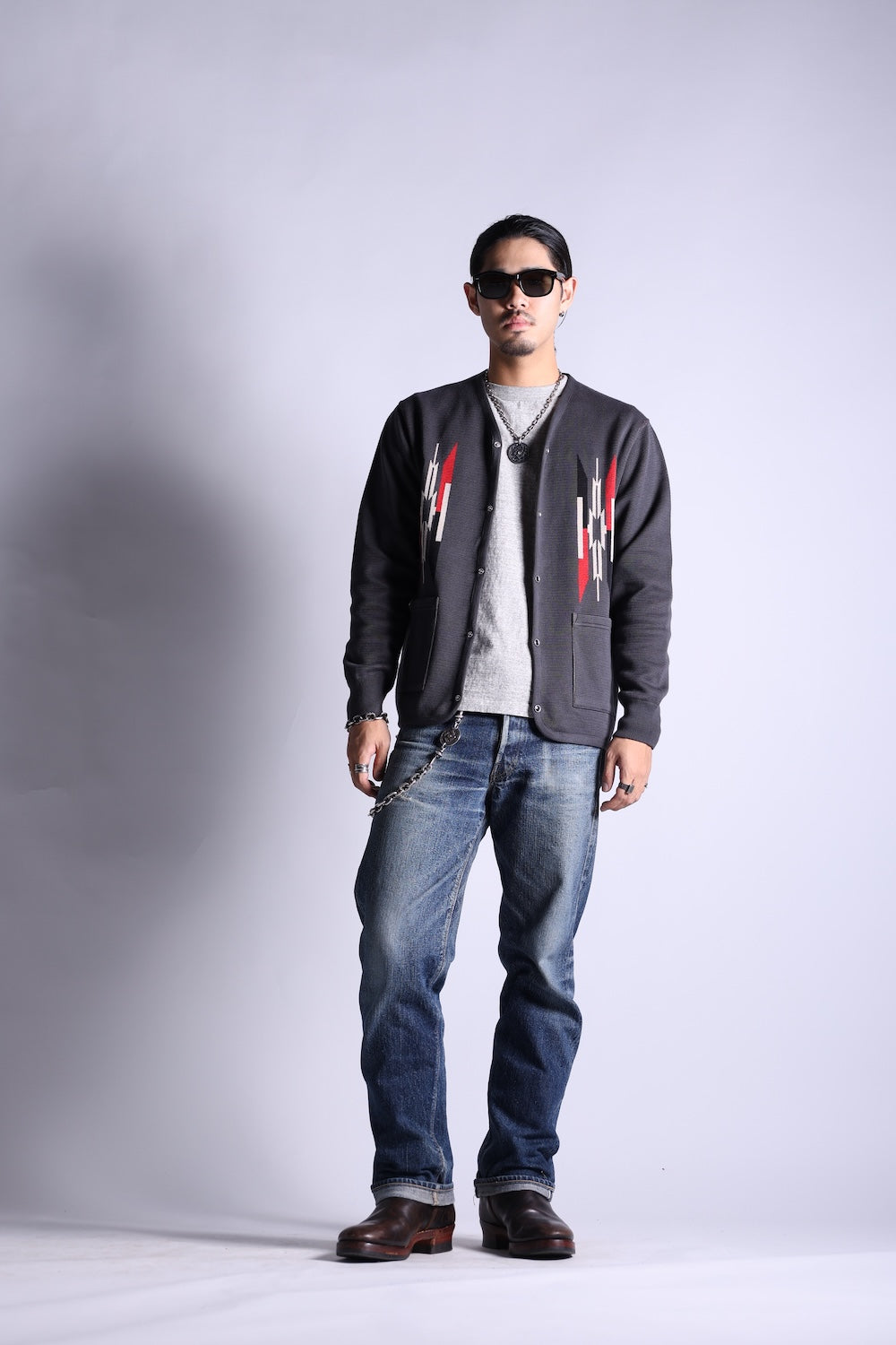 NGT NATIVE CARDIGAN CHARCOAL