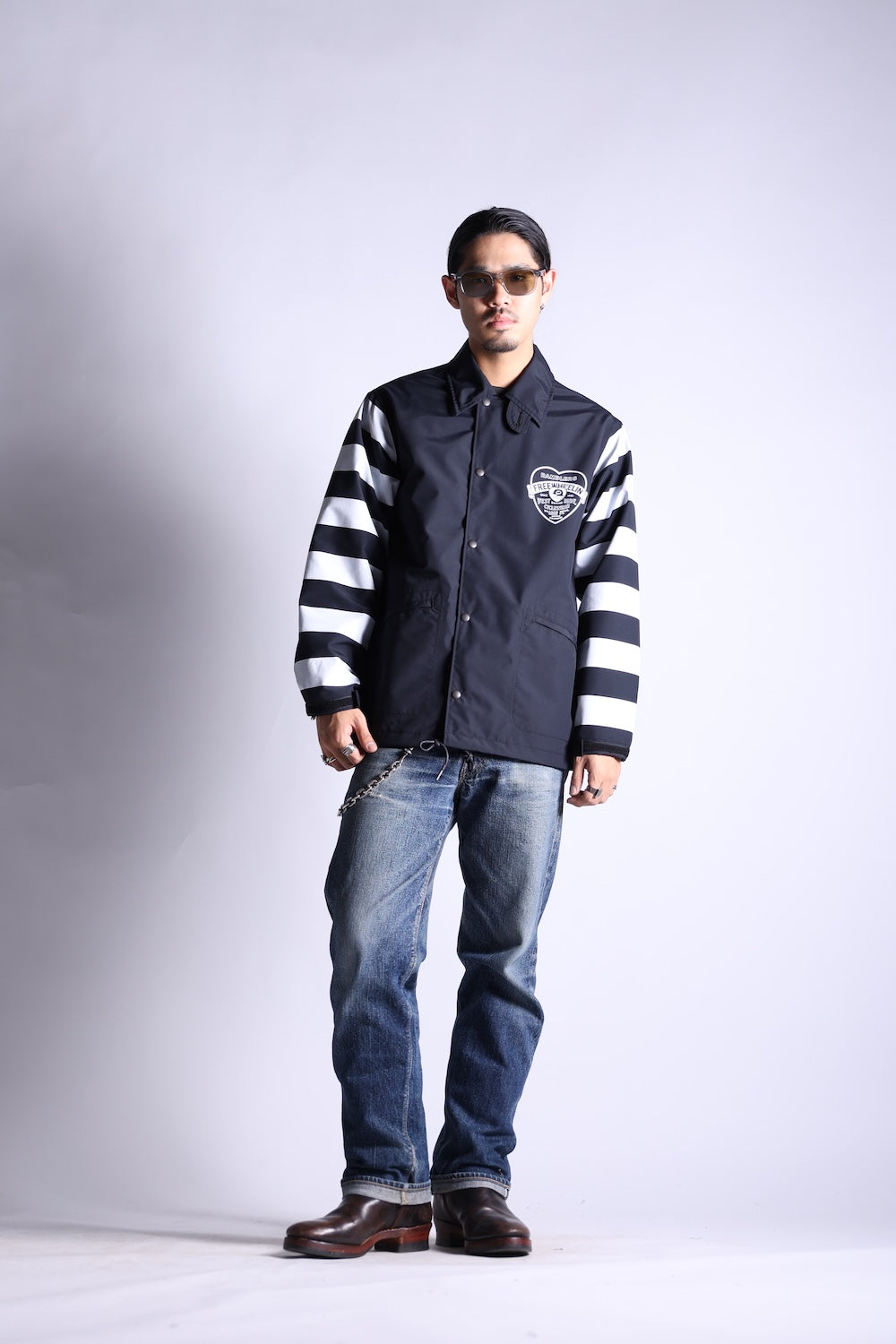 SUPPLEX CYCLE WINDBREAKER BORDER SLEEVE BLACK