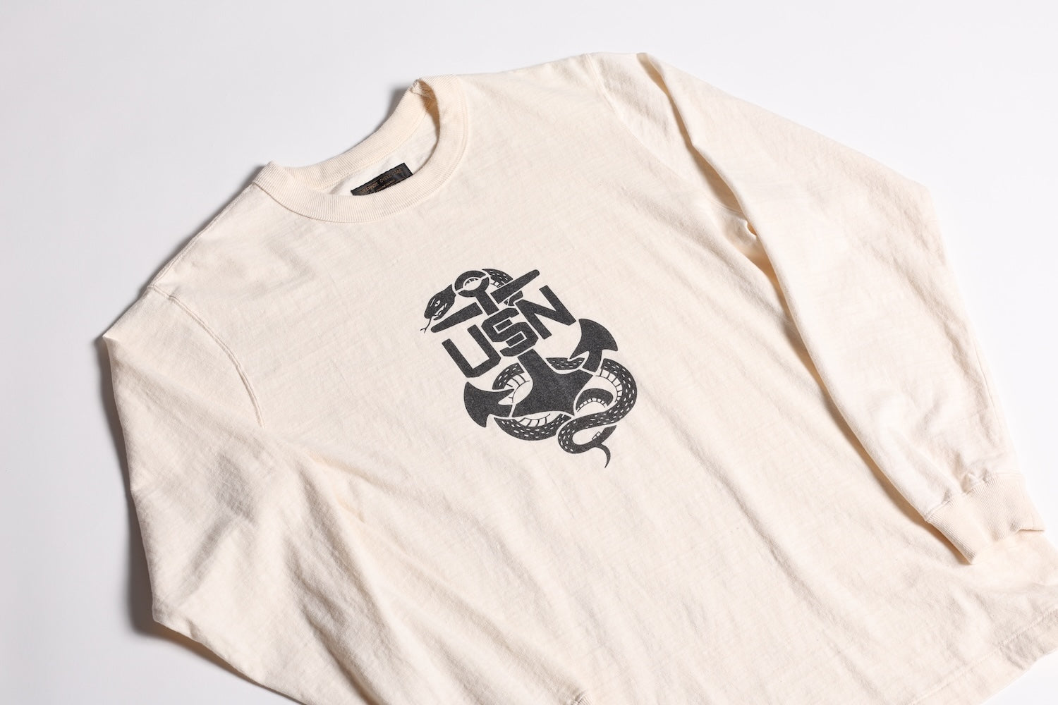 VINTAGE PRINT LONG TEE.26-01 VINTAGE CREAM