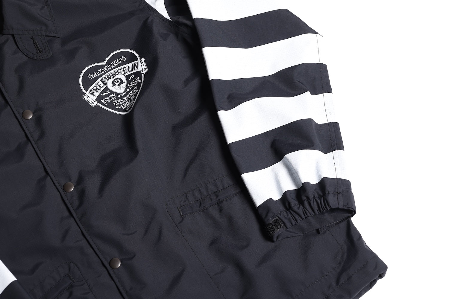 SUPPLEX CYCLE WINDBREAKER BORDER SLEEVE BLACK