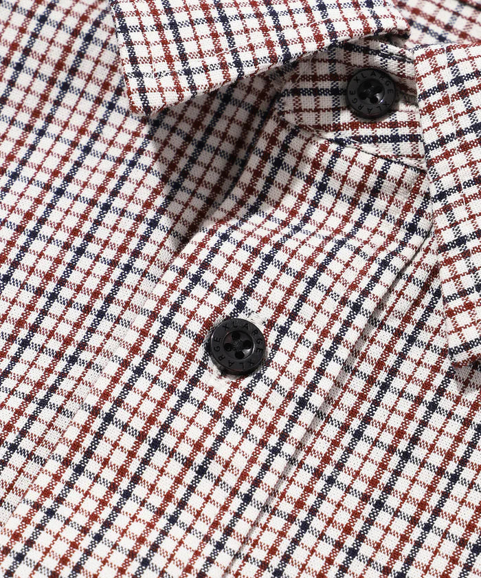 CHECK SHORT SLEEVES SHIRT Streetwear Check Shirt Beige