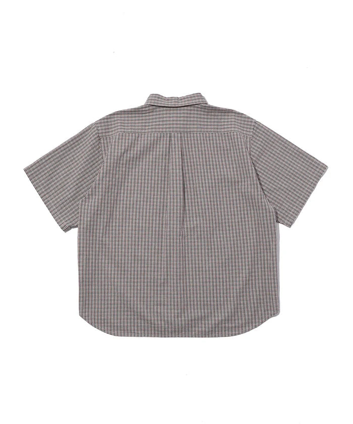 CHECK SHORT SLEEVES SHIRT Streetwear Check Shirt Beige