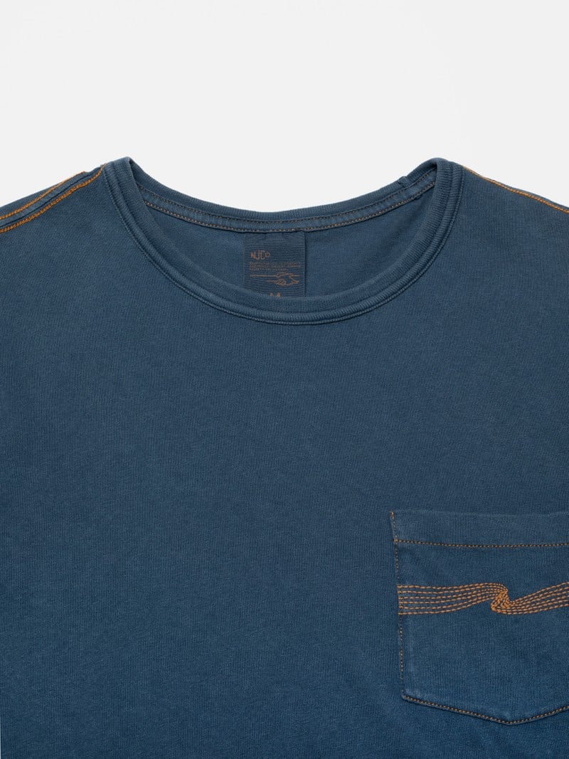 Ricky Pocket T-Shirt Washed Blue