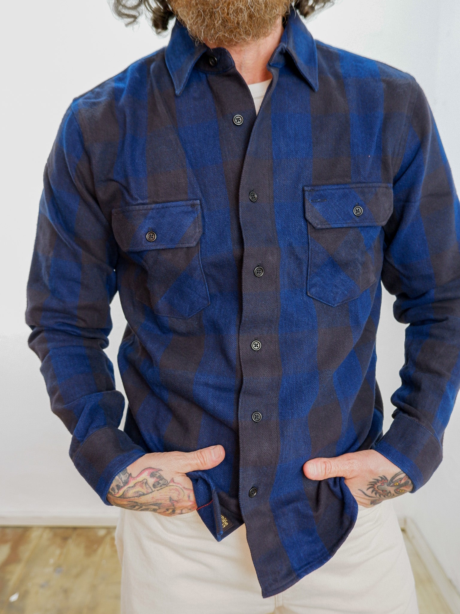 NORRIS Flannel Shirt Black/Indigo