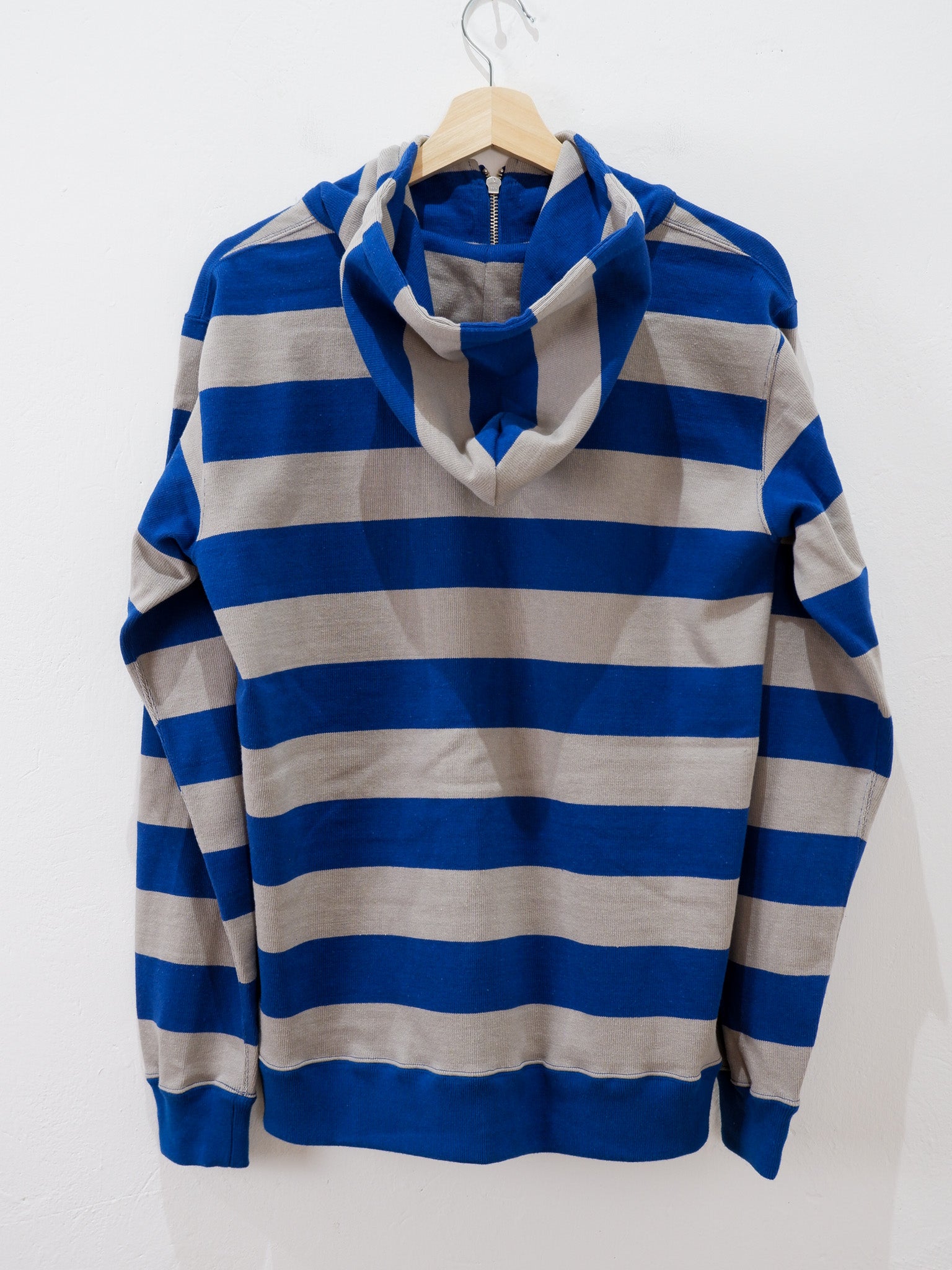 HEAVY BORDER HOODIE GRY/NVY