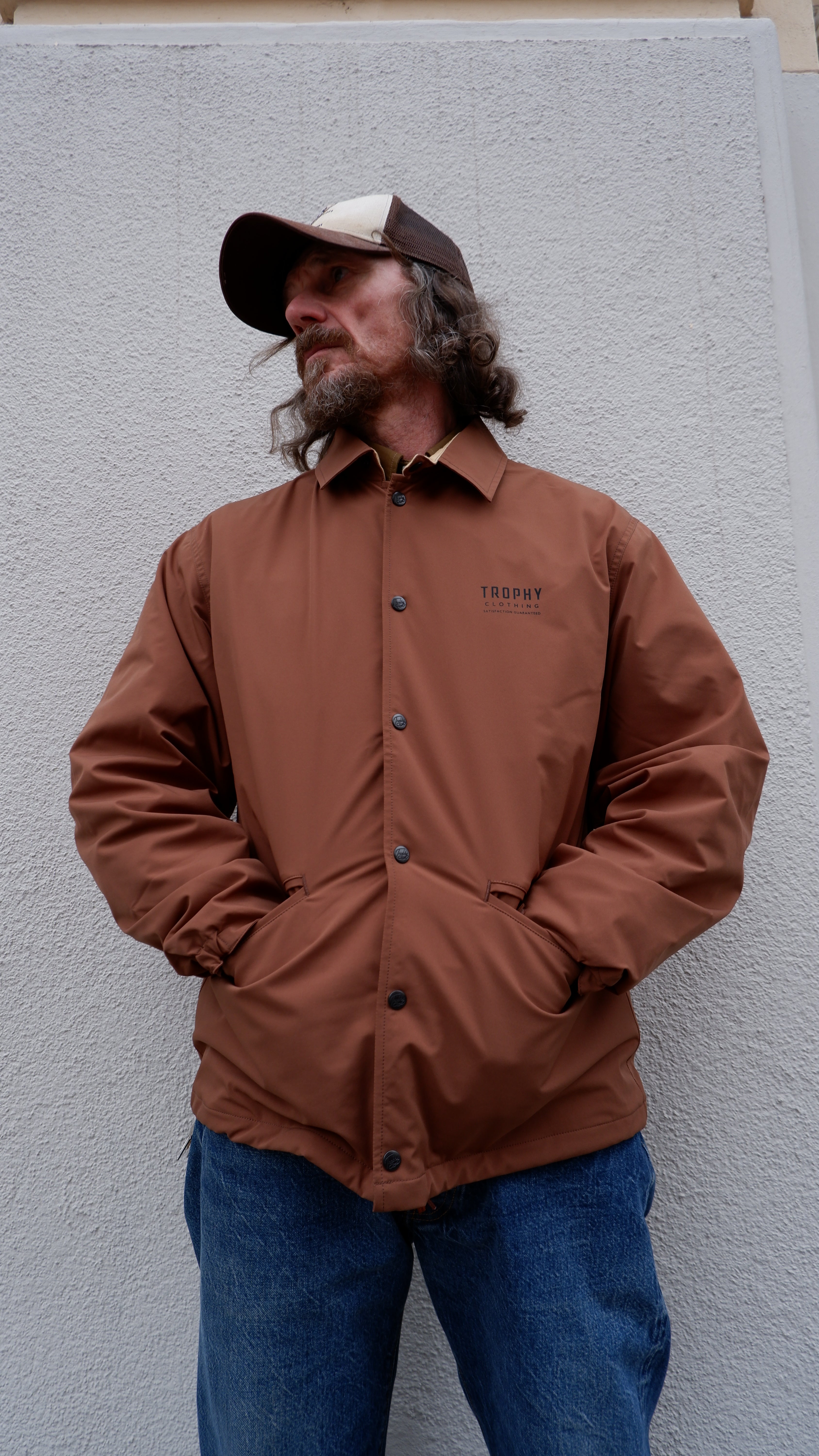 WARM UP JACKET / TR25AW-501 – Brown