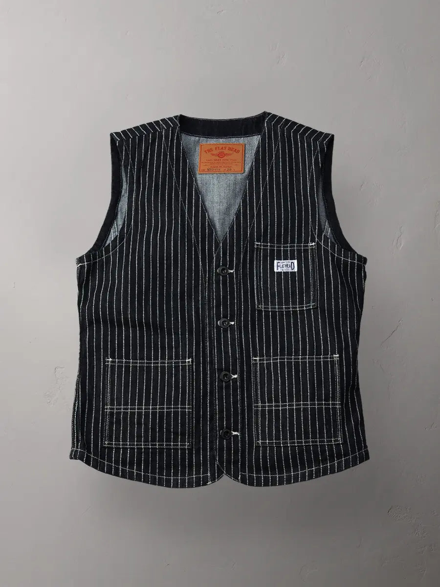 VEST - 10oz DENIM WABASH WORK #FN-MVD-702