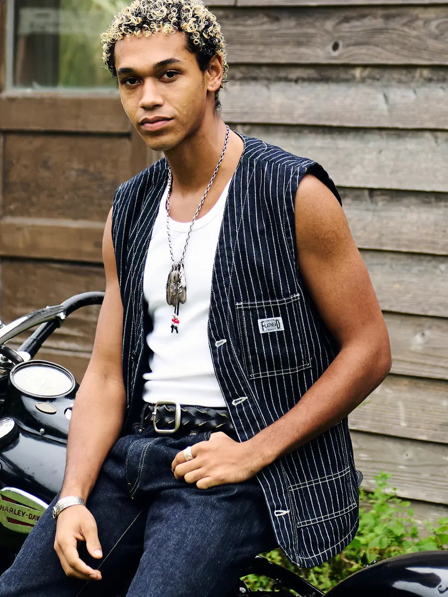 VEST - 10oz DENIM WABASH WORK #FN-MVD-702