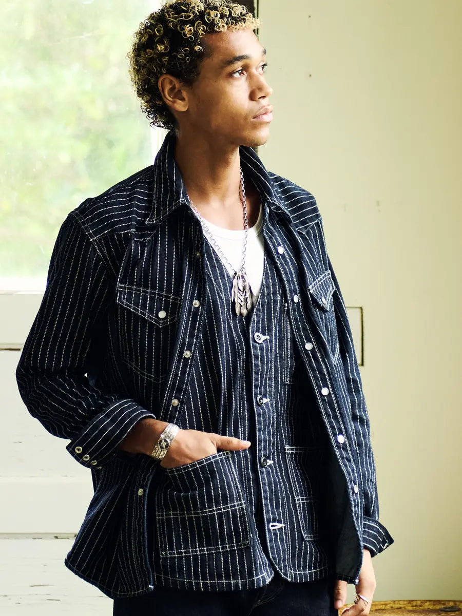 VEST - 10oz DENIM WABASH WORK #FN-MVD-702