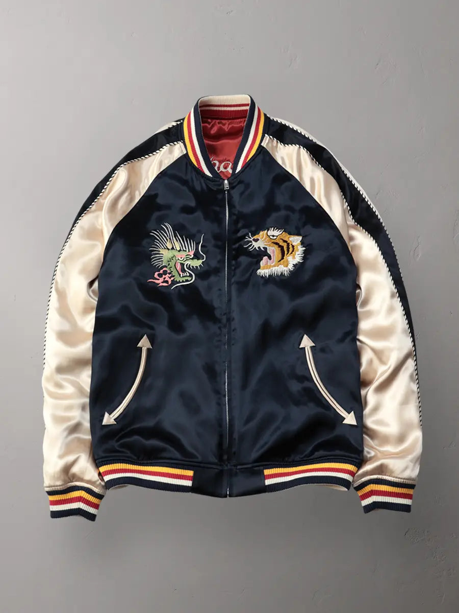 FN-OJ-SV006 Souvenir Jacket TIGER & FIVE-STORY PAGODA