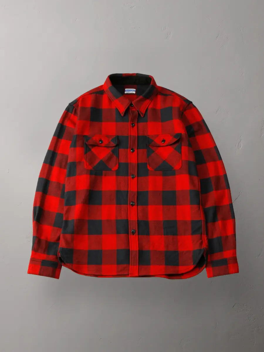 FN-SNR-101L FLANNEL WORK SHIRT RED