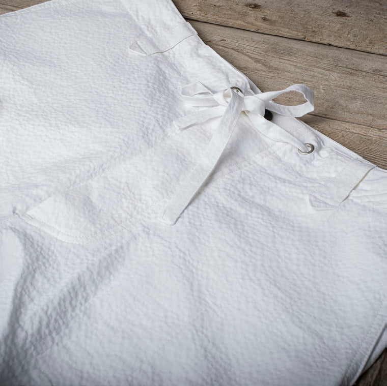 "LE NERVI" Seersucker White - French Workwear Trousers