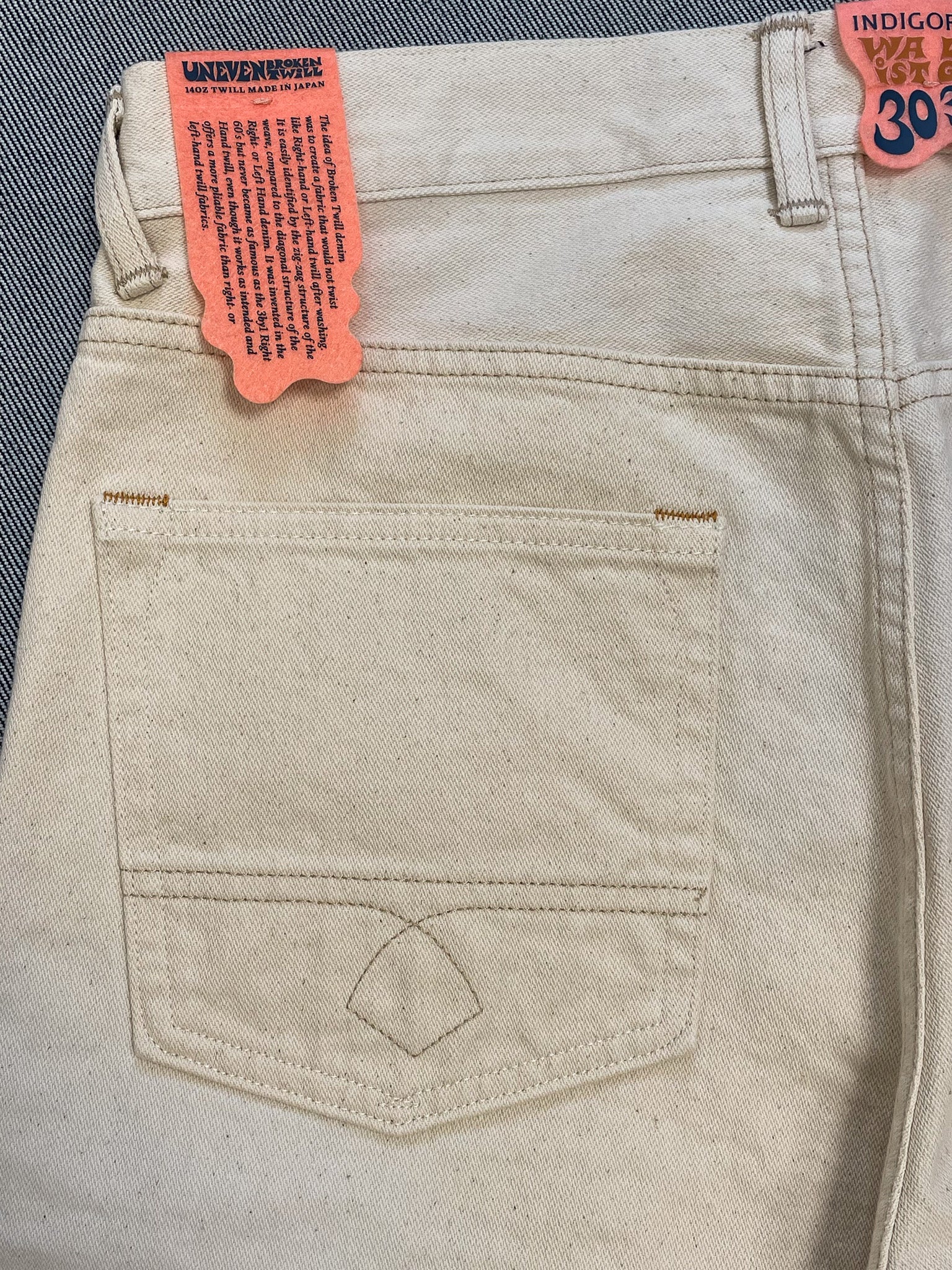 BUCK JEANS UNEVEN BROKEN TWILL ECRU