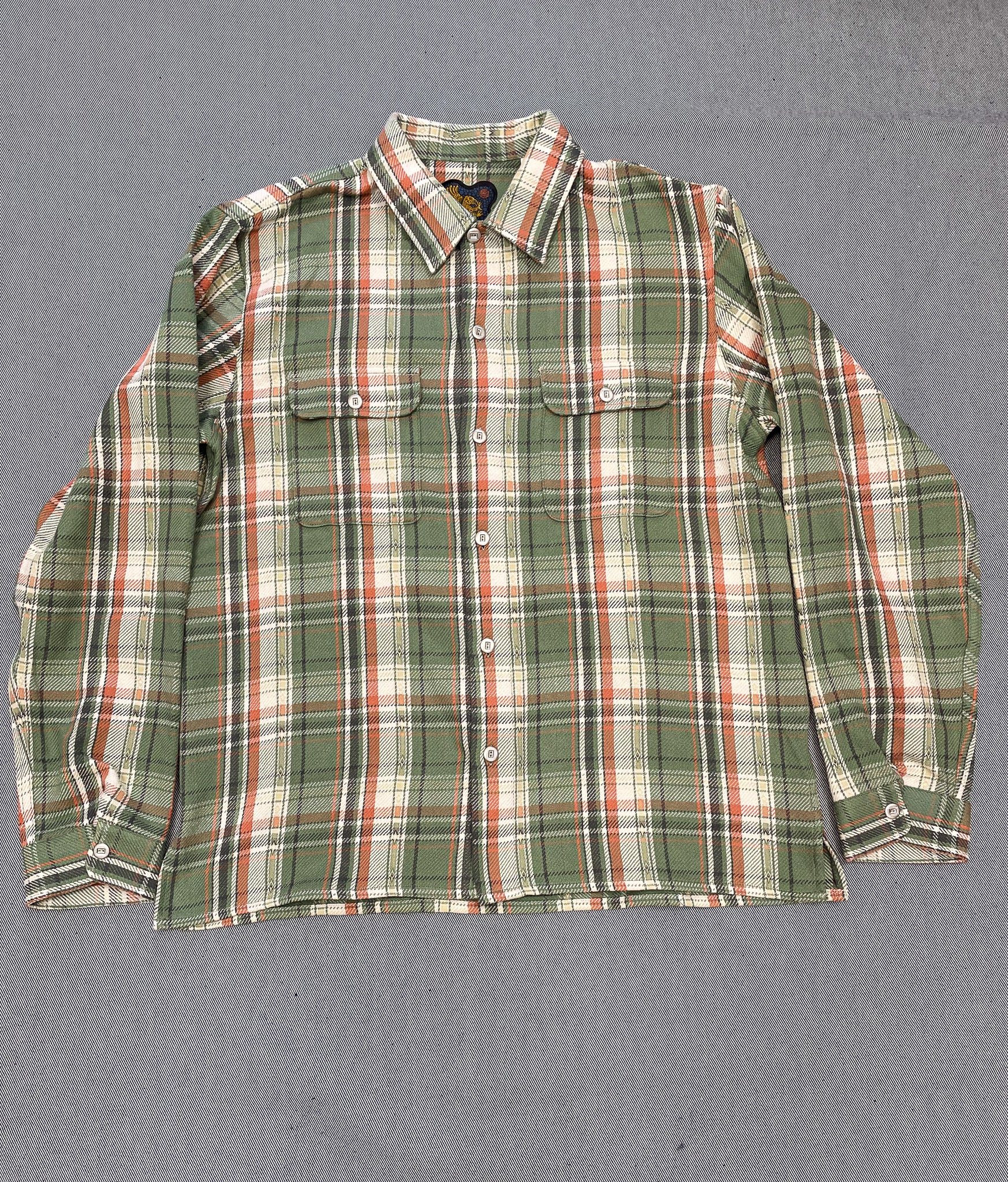 WEBSTER Shirt Jacquard Flannel – Green / Beige Check