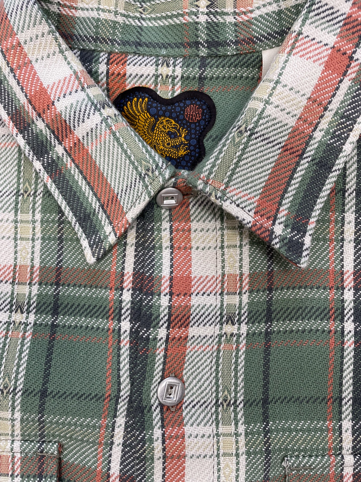 WEBSTER Shirt Jacquard Flannel – Green / Beige Check