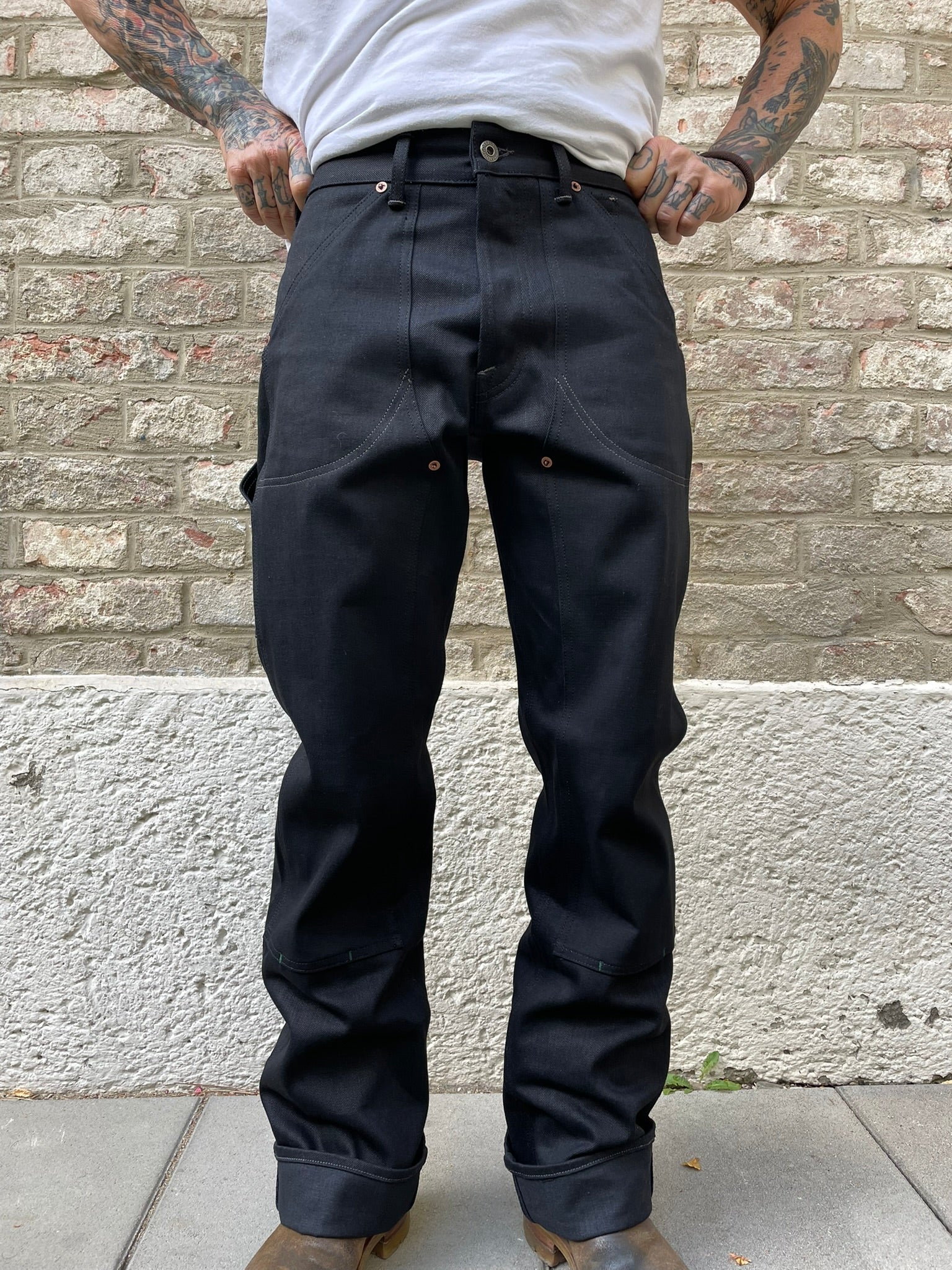 WENDELL Gunpowder / Soot Black Pants 14 oz Unwashed