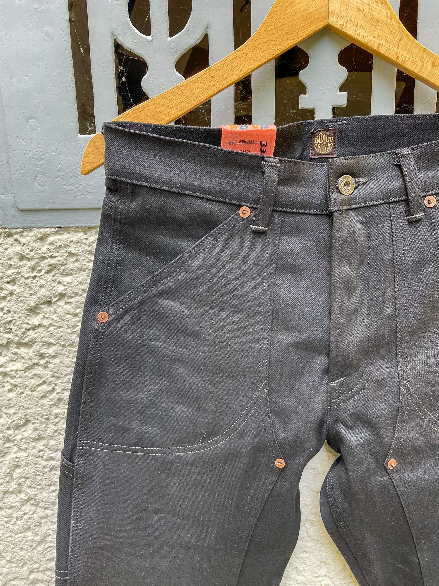 WENDELL Gunpowder / Soot Black Pants 14 oz Unwashed