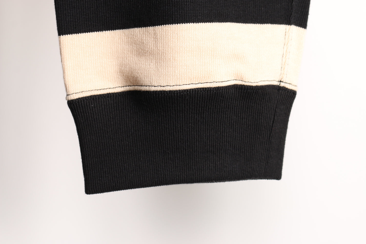 HEAVY BORDER PANTS BLK/CRM