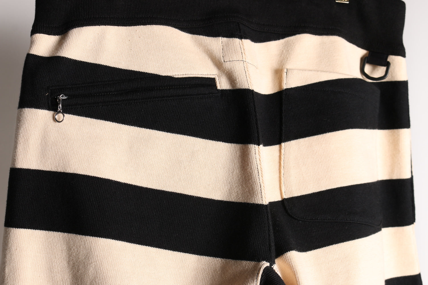 HEAVY BORDER PANTS BLK/CRM