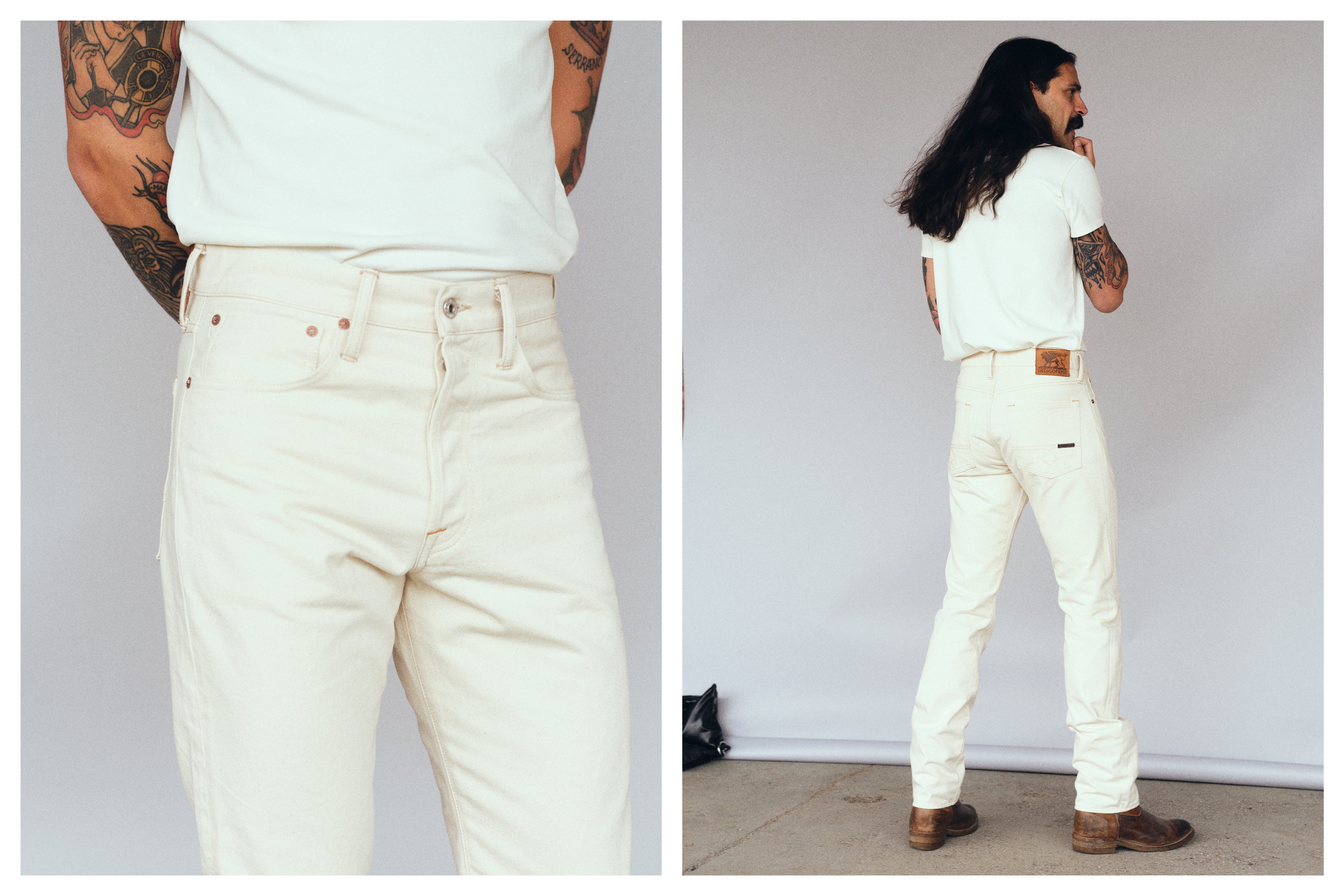 BUCK JEANS UNEVEN BROKEN TWILL ECRU