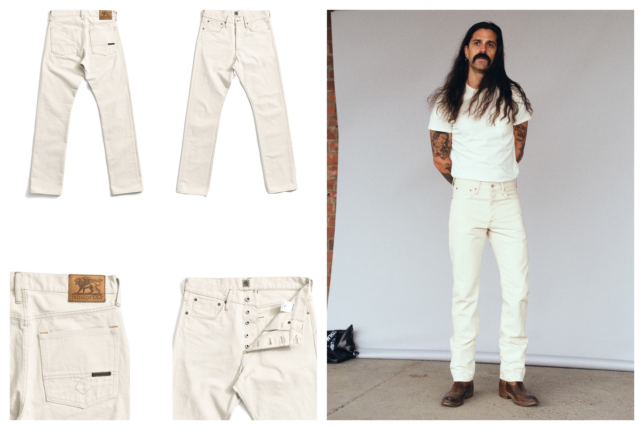 BUCK JEANS UNEVEN BROKEN TWILL ECRU