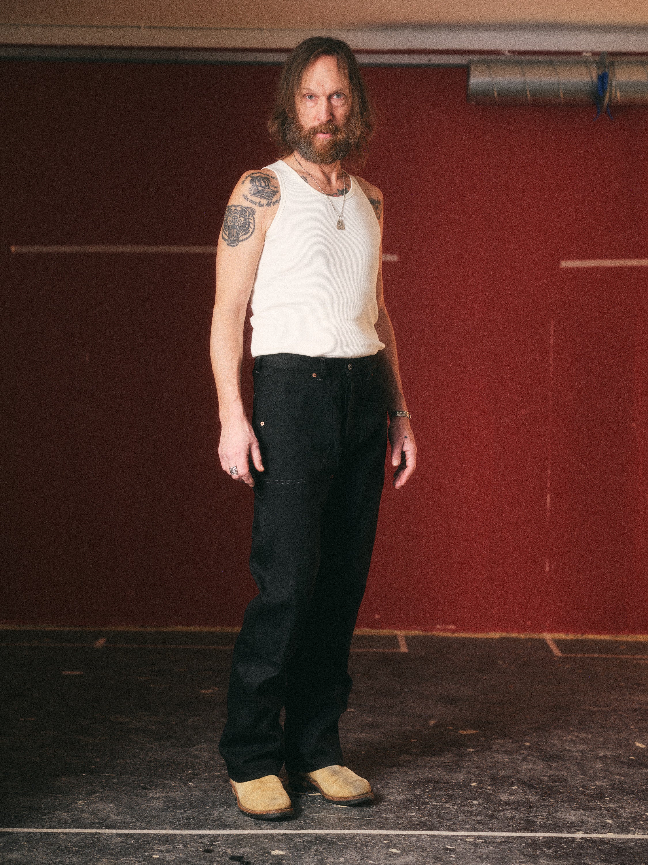 WENDELL Gunpowder / Soot Black Pants 14 oz Unwashed