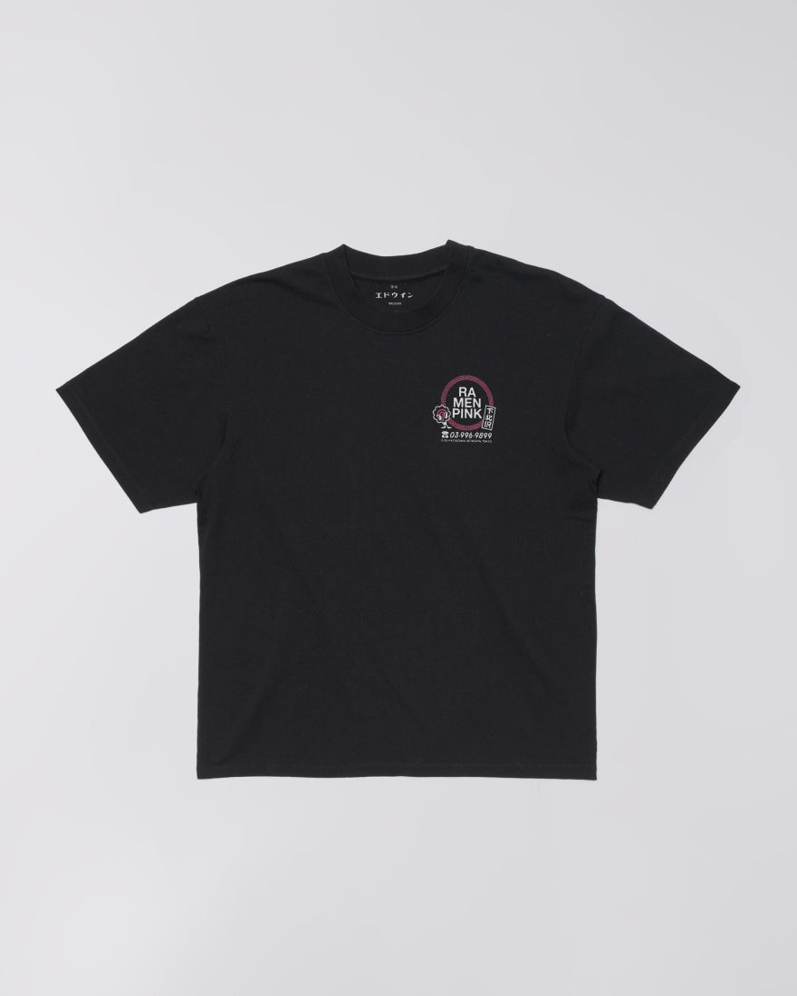 EDWIN Ramen Pink T-Shirt - Black
