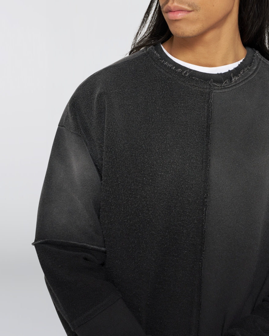 BLUFF SWEAT- BLACK DISTRESSED WASH