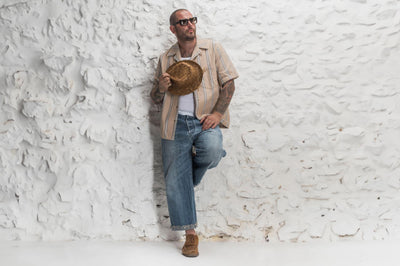 "AZTEQUE SAND" - Retro Jacquard Short-Sleeve Shirt