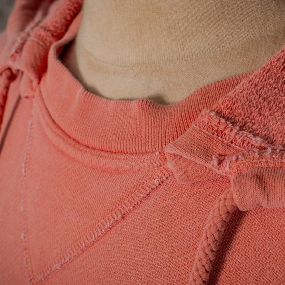 BOXING  HOODED  SWEATSHIRT 3/4 SLEEVES "BASIC VINTAGE" Orange