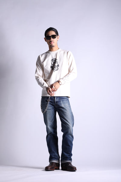 VINTAGE PRINT LONG TEE.26-01 VINTAGE CREAM