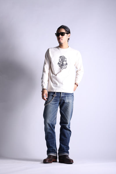 VINTAGE PRINT LONG TEE.26-01 VINTAGE CREAM