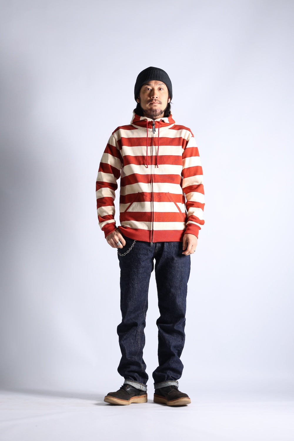 HEAVY BORDER HOODIE BRK/CRM