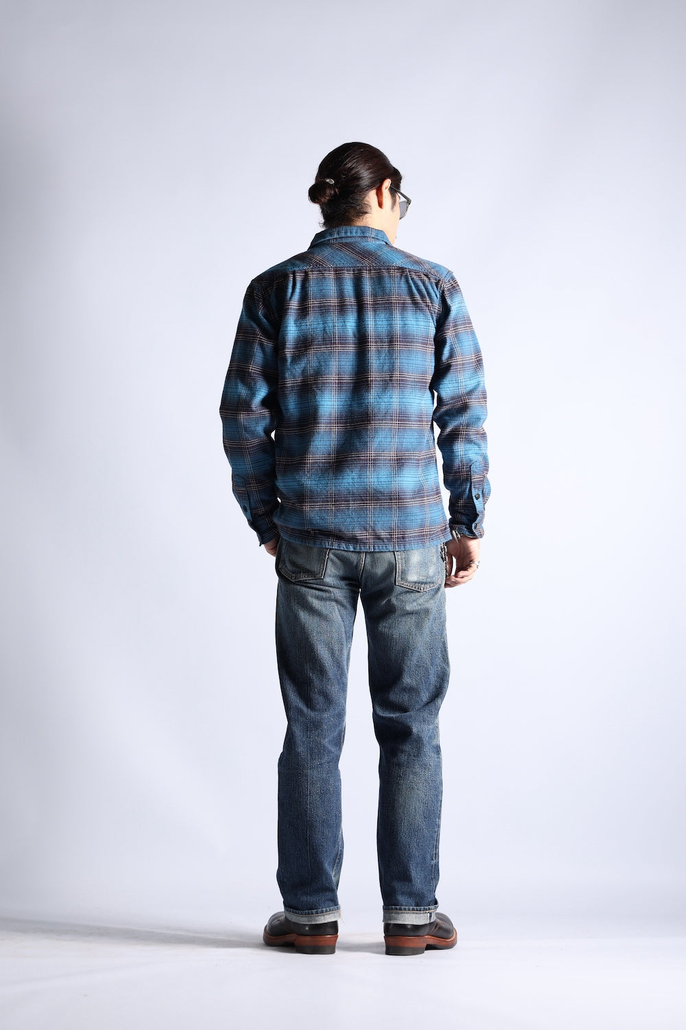 NAVY WORK SHIRTS BLUE CHK