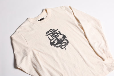 VINTAGE PRINT LONG TEE.26-01 VINTAGE CREAM