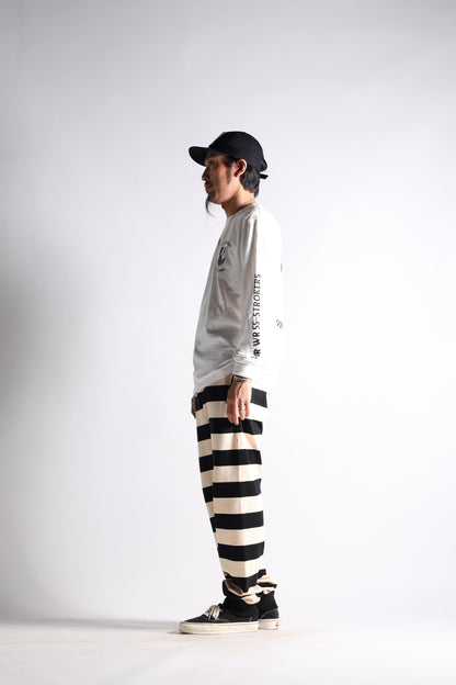 HEAVY BORDER PANTS BLK/CRM