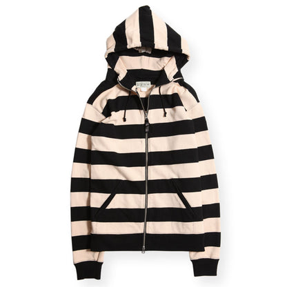 HEAVY BORDER HOODIE BLK/CRM