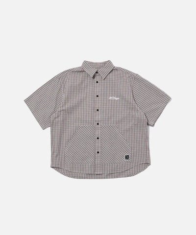 CHECK SHORT SLEEVES SHIRT Streetwear Check Shirt Beige