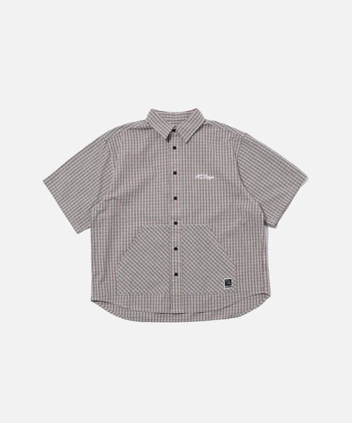 CHECK SHORT SLEEVES SHIRT Streetwear Check Shirt Beige