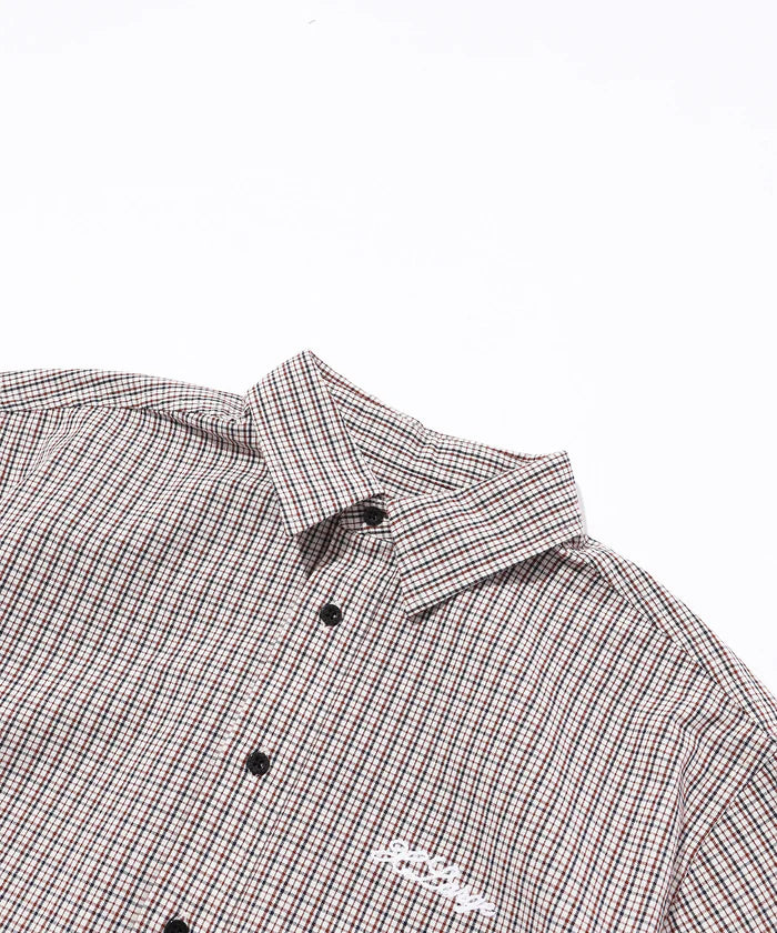 CHECK SHORT SLEEVES SHIRT Streetwear Check Shirt Beige