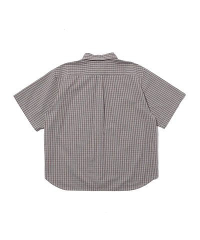 CHECK SHORT SLEEVES SHIRT Streetwear Check Shirt Beige