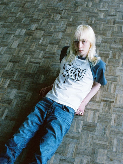 ROY RAGLAN T-SHIRT-Take It Easy – Vintage Raglan with faded look