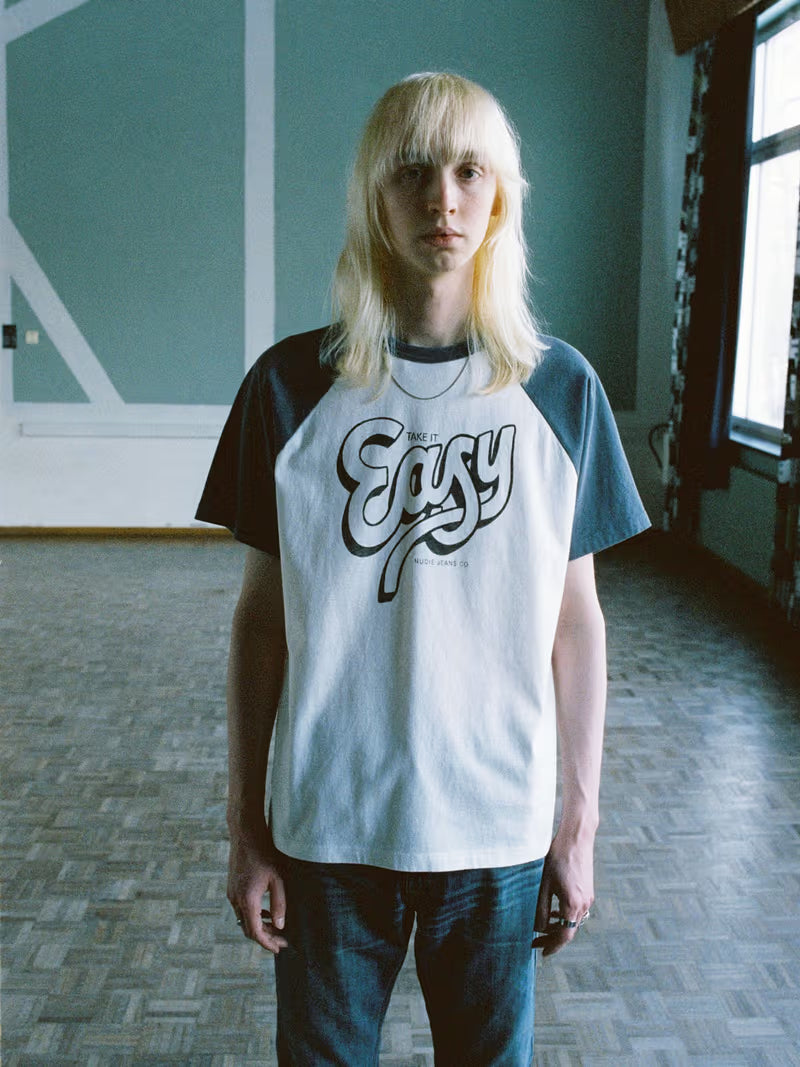 ROY RAGLAN T-SHIRT-Take It Easy – Vintage Raglan with faded look