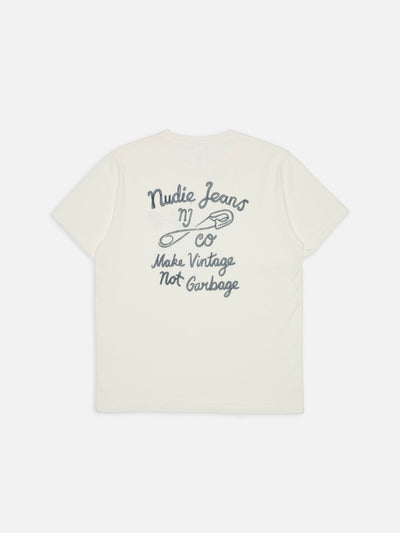 ROY T-SHIRT NJCO Pin Chalk White – Clean Look with a Vintage Edge
