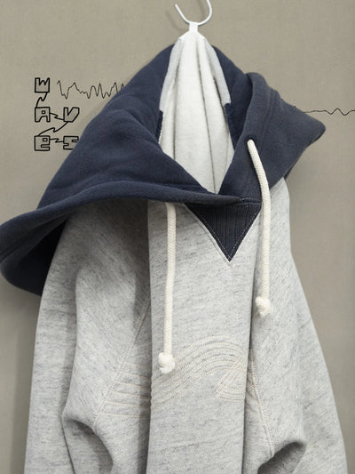 GUNDE HOODIE EMBO WAVE Greymelange