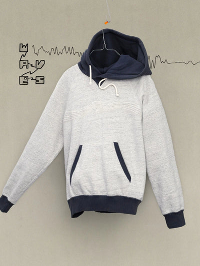 GUNDE HOODIE EMBO WAVE Greymelange