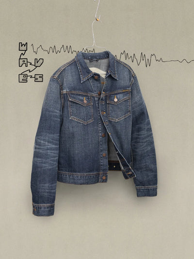 CONNY DENIM JACKET BIG WAVE BLUE