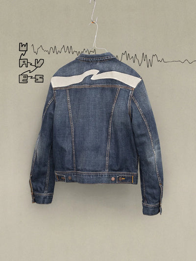 CONNY DENIM JACKET BIG WAVE BLUE